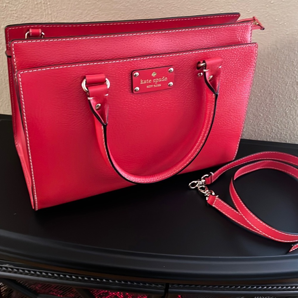 Large orange Late spade purse